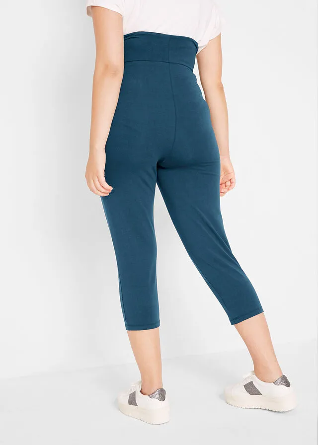 Leggings premamá en longitud capri (2 unidades) Negro-azul oscuro